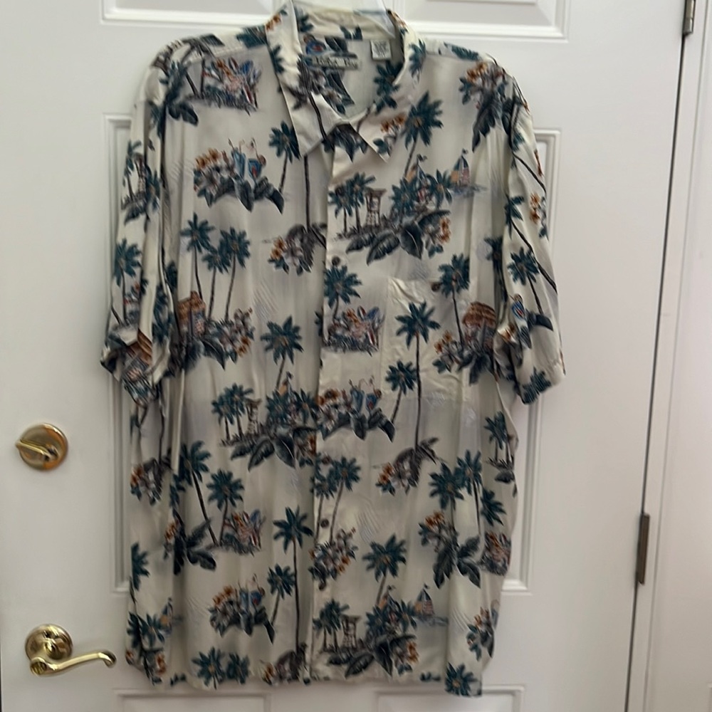 Batik Bay Men’s Tan Printed Hawaiian Shirt.  3XLT